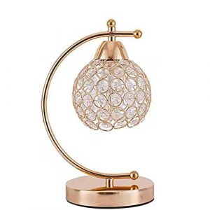 Mengjay Trade Lampe de Table en Cristal, abat-jour Lampe de chevet, Cristal de Mode Créatif Lampe de Table Argent avec Douille E27 pour la commode de bibliothèque chambre hôtel(pas d'ampoule) Doré (Mengjay, neuf)