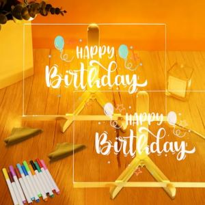 M&eacute;mo,2 Pi&egrave;ces Message Board 30x20cm,Tableau d'Affichage LED,Lumineuse Message,Acrylique Lumineuse Message LED,Tableau Lumineux en Acrylique,pour Mariage Anniversaire F&ecirc;te D&eacute;coration (HUIKUANGEU, neuf)