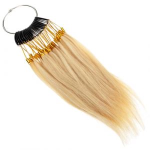 SEWACC Nuancier Cercle Chromatique en Cheveux Humains V&eacute;ritables, 30 M&egrave;ches Lisses pour Test Coloration et D&eacute;coloration, Anneaux Inox Solide, &Eacute;chantillons Professionnels pour Salon (Quick Research Sha, neuf)