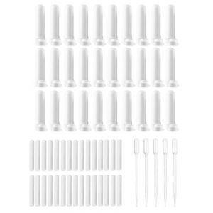 HUVZOR 30 pièces Inhalateur Essentielles d'Inhalation avec Mèches Tubes Vides en Plastique Tubes d'Huile Essentielle Tubes d'Inhalateur Nasal Réutilisables pour l'aromathérapie(avec compte-gouttes) (Volumetech OU, neuf)