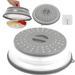 Cloche Micro Onde, Hillylolly Cloche Micro Onde Sans BPA, Micro Onde Cache, Anti Vapeur et Fonction Passoire (Gris) (MINGSWL, neuf)