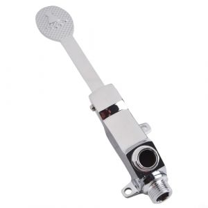 Zilimontt Robinet de contrôle de pédale de sol, valve à pédale en laiton unique à montage au sol, vanne d'eau à pédale à filetage G1/2 pour robinet de pédale de pied d'usine d'hôpital de laboratoire (zilian, neuf)