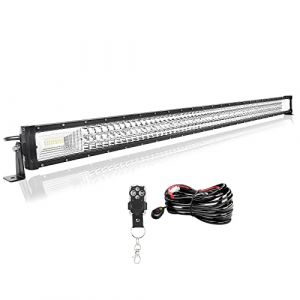 Willpower Barre LED 127cm 50'' 648W con Câblage Stroboscope Rampe LED Étanche Bar a LED 12V 24V Projecteur LED Longue Portée Feux Phare de Travail LED pour 4x4 Voiture Camion Tracteur Quad Bateau (YZ-EU, neuf)