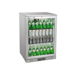 METRO Professional Mini Bar/Réfrigérateur à Boissons Sous Comptoir GBC3001S avec Porte Vitrée, Inox/Verre, 60x53x86,5 cm, Refroidissement par Air, Argenté (Gastro & Office, neuf)