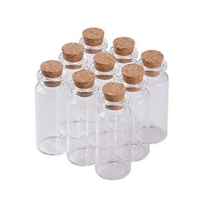 Jarvials 24pcs 15ml Mini Bouteille en Verre Transparent avec Bouchon en li&egrave;ge, La Taille De La Bouche De La Bouteille Est De 12,5 mm Et Le Diam&egrave;tre ext&eacute;rieur De 24 mm. (24, 15ml) (Bottles Factory Store, neuf)