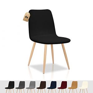 FIGOOO Housse de Chaise Scandinaves Lot de 4 Housse de Chaise Extensible Salle à Manger Universel Amovible Lavable Durable Couverture de Chaise sans Accoudoir pour Cuisine Restaurant Décoration,Noir (FIGOOO, neuf)