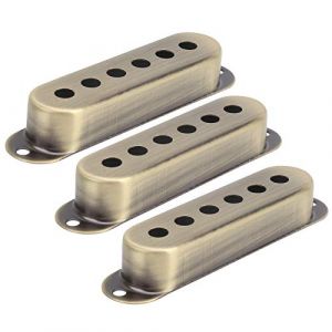 Lot de 3 housses de micro à bobine unique en laiton 48 mm/50 mm/52 mm pour guitare électrique ST SQ (bronze) (Geeriuu, neuf)