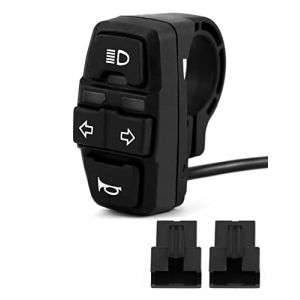 QWORK® 22mm Interrupteur de Guidon Moto - 3 en 1 - Commutateur de Phare/Clignotant/Klaxon pour Moto, Vélo Électrique, VTT, Scooter Électrique (shavinglikes, neuf)