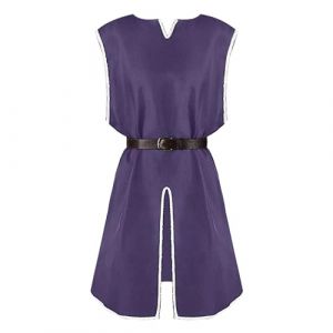 Gefomuofe Gilet médiéval pour homme, lilas, costume médiéval, Halloween, tunique, chemise à lacets, sans manches, manteau, costume victorien, lilas, veste de cosplay, Violet H, XL (SDFKLJV, neuf)