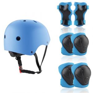ZWOOS Protection Roller Enfants, Protections Coude Genoux Enfants, Protectiosn Velo Enfant, Protection Enfant Roller pour Roller, Skateboard, Vélo, Trottinette 3 à 10 Ans (Bleu) (Bei_uns_online_store, neuf)
