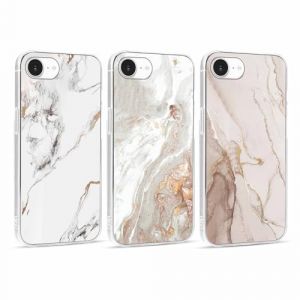 Xylota 3 x Coque pour iPhone 16e/SE 4/SE 2025 6,1",Transparente &Eacute;tui Ultra Mince Silicone Souple TPU Case avec Aesthetic Motif Marbre,Clair Bumper Antichoc Protection Housse Cover pour iPhone 16e,03 (AMCREST HOLDINGS, neuf)