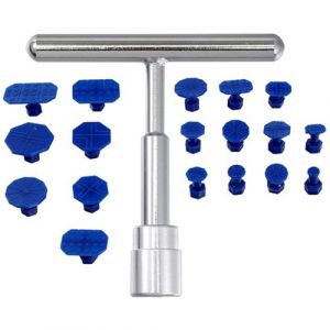 BAOSROY Outil R&eacute;paration de Debosselage,19pcs Kit D&eacute;bosselage Ventouse,Kit Retrait Dent Enl&egrave;vement,Kit Debosselage sans Peinture,Outils de R&eacute;paration Carrosserie,Kit R&eacute;paration Bosses Voiture (Poseidoneye, neuf)