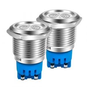 Gebildet 2pcs DC 12V 22mm Étanche IP65 En Acier Inoxydable Rouge Flash LED Alarme 90dB Voyant Avec Lampe Buzzer, Pour Panneau De Commande Électrique, Projet De Bricolage (Gebildet-FR, neuf)