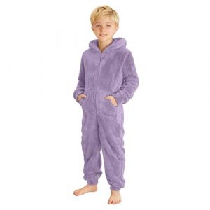 G&eacute;n&eacute;rique Combinaison pyjama enfant,pyjama combinaison enfant,surpyjama fille,pilou,stitch,10 ans,surpyjama polaire,12 ans,chaud,hiver,grande taille,coton,couleur unie,hiver chaud,marron,9-10 ans (Caut&PY, neuf)