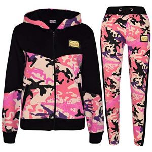A2Z 4 Kids Filles Camouflage Surv&ecirc;tement Capuche Pantalon - T.S Camo 602 Baby Pink 9-10 (A2Z 4 Kids&reg;, neuf)