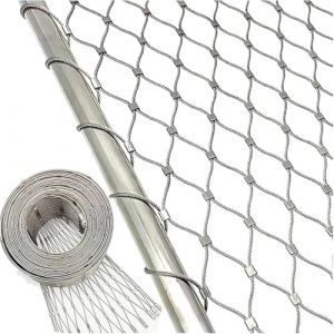 Rouleau de Grillage Galvanisé, Souple Câble de Maille D'acier Inoxydable Maille de Câble de Balustrade pour Anti-chute Écran de Clôture de Jardin Pont Escalier Balcon Filet ( Couleur : Silver , Taille (DAHAI Shop, neuf)