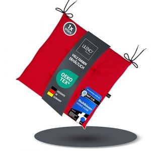 LILENO HOME Laura FUM Lot de 1 coussin de chaise - Rouge (40 x 40 x 4,5 cm) - Pour chaise de jardin, cuisine ou salle à manger - Résistant aux UV - Pour l'intérieur et l'extérieur (Discount-Deal24, neuf)