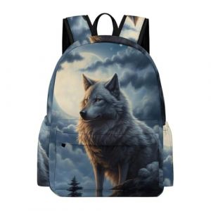 Beau Sac À Dos D'école De Loup Pour Des Garçons Filles Enfants Sac Animal Loup Cartable Loup De Voyage Primaire Adolescent Bookbag Pour La Saison Scolaire (SYHMY, neuf)