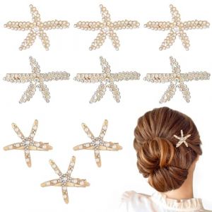 9pcs Barrette Cheveux Etoile de Mer, Élégante Étoile de mer Pince à Cheveux Pinces à Cheveux Étoile de mer Pince de Cheveux en Strass pour Femmes Filles (3 Styles) (Jenniy, neuf)