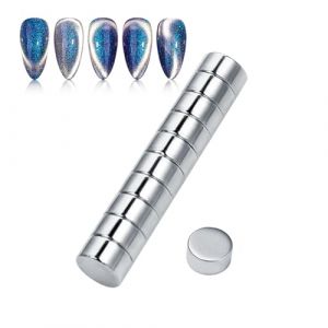 10 Pièces Outil Aimant Ongles pour Effet Oeil de Chat Parfait, Aimant Bâton Aimant Stylo Manucure Nail Art Outil pour l'art de Clou Polonais de Gel UV D'oeil de Chat (DragonLightMallEU, neuf)