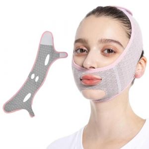 Gaine Visage, Sangle Amincissante Pour le Visage, Face Sculpting Sleep Bel, Réutilisable Masque Minceur en Forme de V, Gaine Double Menton (CHANGWEI UKSTORE, neuf)