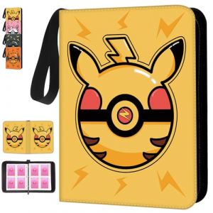 Classeur Carte Imperm&eacute;able en Cuir &ndash; 50 Pages pour 400 Cartes Trading, Album de Collection avec Fermeture &Eacute;clair & Poign&eacute;e Portable, Cadeau pour Enfants & Collectionneurs de Cartes（Jaune） (liu-yan-shangmao, neuf)