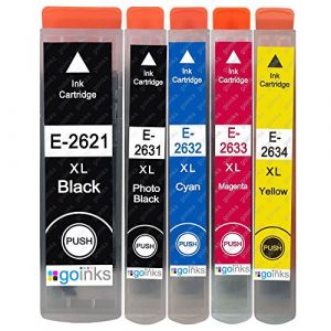 1 Go Inks Ensemble de 5 Cartouches d'encre á remplacer Epson T2636 (26XL Séries) Compatible/non-OEM pour Epson Expression Premium Imprimantes (5 encres) (PIC Warehouse, neuf)