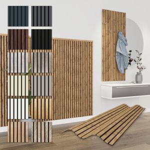 HEXIM Panneaux Acoustiques 138,5x60cm - Paroi à Lamelles Flexible Bois MDF Panneaux Muraux Revêtement à Lamelles Revêtement Mural (8 panneaux / 6,64 m² Pecan - APH08) (HEXIM, neuf)