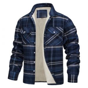Darringls Chemise de b&ucirc;cheron &agrave; carreaux pour homme - Veste int&eacute;rieure en polaire - Chemise thermique chaude en flanelle - Pour homme - Mode d'hiver - Veste d'ext&eacute;rieur d&eacute;contract&eacute;e &agrave; carreaux - Poche (Darringls, neuf)