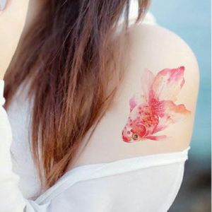 Tatouage Ephemere Tatouages Temporaires Poisson Imperméable Littéraire Femme Sexy Longue Durée Mignon Bras Poisson Rouge Autocollant Faux Tatouage Grandes Et Petites Photos (ZhouKouShiXinRuiJianSheGongChengYouXianGongSi, neuf)