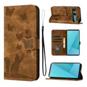 LSPCASA Coque pour Sony Xperia 10 VII 6.1 Pouces Housse de Protection Premium PU Cuir Portefeuille Protection avec Porte Carte Fonction Support Flip Cover pour Sony Xperia 10 VII Marron (SINGGEADA, neuf)