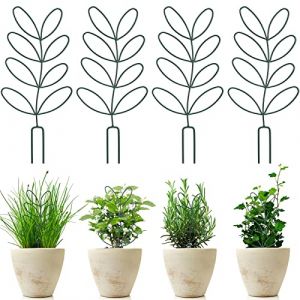 Lot de 4 tuteurs pour plantes d'intérieur - 32 cm x 15 cm - En métal - En forme de feuille - Pour plantes d'intérieur - Pour lierre Monstera - Plantes d'argent (Secret Dream, neuf)
