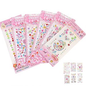Operitacx 6 Feuilles D'autocollants De Tatouage Temporaire Pour Les Yeux Le Visage Le Corps Les Pierres Précieuses Les Strass Les Ongles Les Femmes Les Autocollants Pour Le Visage En (Kelly Mei, neuf)
