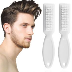 2 pcs Brosse Poils Sanglier, Brosse a Chignon, Brosse Plaquage Cheveux, Brosse Barbe pour Femmes Hommes, pour Cheveux &Eacute;pais, Ondul&eacute;s, Secs ou Ab&icirc;m&eacute;s(Blanc). (QUQU JIANING, neuf)