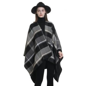 colornival Poncho Femme Hiver &Eacute;l&eacute;gant Ch&acirc;le Femme Chaud Poncho Cape R&eacute;versible &Eacute;charpe Ch&acirc;le Hiver Automne Cadeau de No&euml;l pour Femme (Cobety-EU, neuf)