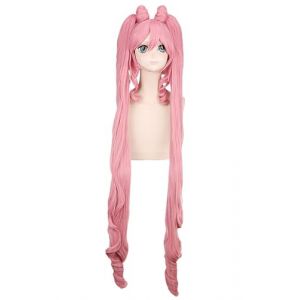bi bi hou Anime Sailor Moon Chibiusa Cosplay Perruque Rose Double Queue de Cheval Déguisement de Small Lady Perruque Chibiusa Cosplay Wig Noël Halloween Carnaval Fête Costume Accessoires (Kdjs, neuf)