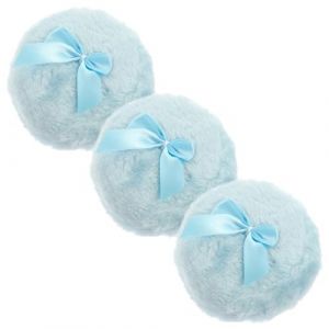 FOMIYES 3pi&egrave;ces Fluffy Body Powder Puff with Bowknot Travel Soft Cotton Suitable for Loose Powder (Family&Personal, neuf)