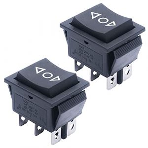Taiss interrupteur à bascule momentané 3 positions 6 broches DPDT bouton marche/arrêt/marche interrupteur à bascule AC 250V/10A 125V/15A noir kcd2-223-M-JT (zhi-yuan, neuf)