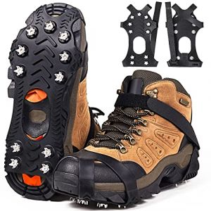 Crampons, Crampon Chaussures Neige et Glace de Randonn&eacute;e, Antiderapant Hiver Verglas Marcher [Acier-Inoxydable] (HONFAY, neuf)