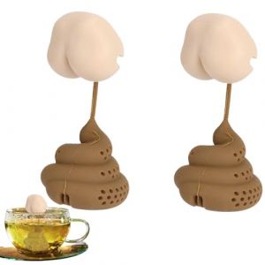 Infuseur &agrave; th&eacute; en silicone dr&ocirc;le 2 pi&egrave;ces, passoires &agrave; th&eacute; mignonnes pour th&eacute; en vrac porte-th&eacute; en silicone dr&ocirc;le faux caca boule &agrave; th&eacute; infuseur &agrave; th&eacute; infuseur &agrave; th&eacute; (Julianne-EU, neuf)