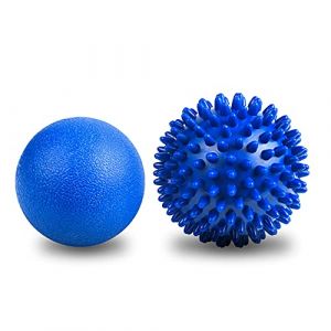 URAQT Balle de Massage Set, 2PCS balles de massage à picots, Massage de Trigger Point, Boule Myofasicale, Boule d'exercice pour le dos jambes pieds mains (Petit Wudong, neuf)