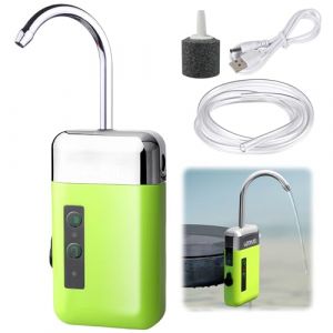 Pompe Aquarium, Portable avec USB Et Lumière LED Pompe a Air Aquarium 3 en 1 avec Capteur Intelligent Filtration Et 3 Modes Pompe de Bassin Silencieux pour Oxygénation Automatique Pêche Et Extérieur (TRUST AND BU, neuf)