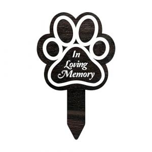 Marqueur funéraire pour chien, piquet de cimetière de jardin – Plaques funéraires de condoléances avec griffe de chien, marqueurs funéraires pour animaux de compagnie, piquet de jardin personnalisable (ruices, neuf)