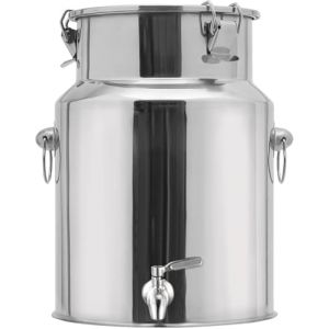 201 Pot a Lait INOX Bidon De Transport De Lait De Ferme Bidon De Baratte &Agrave; Lait Pot Seau &Agrave; Vin Baril Seau &Agrave; Eau Huile R&eacute;servoir &Agrave; Th&eacute; KK,withfaucet-9L (ASDFGYHJKL, neuf)