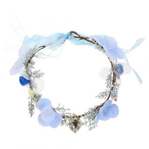 VALICLUD Bandeau Floral Bleu Ajustable Couronne de Fleurs Décorative pour Femmes Accessoire de Cheveux de Mariée Fée pour Mariage Anniversaire et Fête (MOUBACK, neuf)