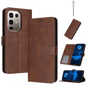 QiongniAN Coque en Cuir Compatible avec Infinix Note 50 4G,Compatible avec Infinix Note 50 Pro 4G X6855 X6858 &Eacute;tui pour t&eacute;l&eacute;phone &agrave; clapet Coque Brown (QiongniAn, neuf)