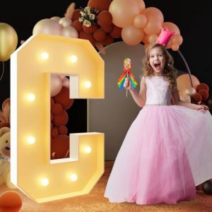 Lettre C géante lumineuse à DEL de 120 cm, panneau lumineux en mosaïque pour chapiteau, lettres LED pour Saint-Valentin, anniversaire, Noël, Nouvel An (VerveVoyageStore, neuf)