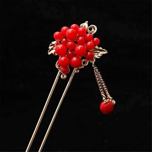 B&acirc;tons de cheveux, b&acirc;ton de cheveux, &eacute;pingles &agrave; cheveux chinoises, &eacute;pingle &agrave; cheveux b&acirc;ton de style r&eacute;tro longue frange &eacute;pingle &agrave; cheveux en bois b&acirc;ton de cheveux perles de perles Step Shake mari&eacute;e de (ZYHGDO, neuf)