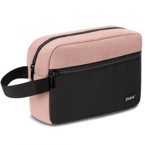 Elviros Travel Trousse de Toilette pour Homme - Trousse de Toilette &agrave; Suspendre - Petite Trousse Essentielle de Voyage pour Accessoires de Toilette, Noir&Rose (FEL Commerce Inc., neuf)