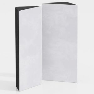 Lot de 2 pi&egrave;ges &agrave; basses d'angle acoustique &eacute;troit en velours &laquo; mini-CINEMATIC-bt &raquo; | Art d&eacute;coratif et insonorisant | Couleur : (Blanc, N-TRAP 23 x 50 x 10 cm) (ATB-SOUND, neuf)